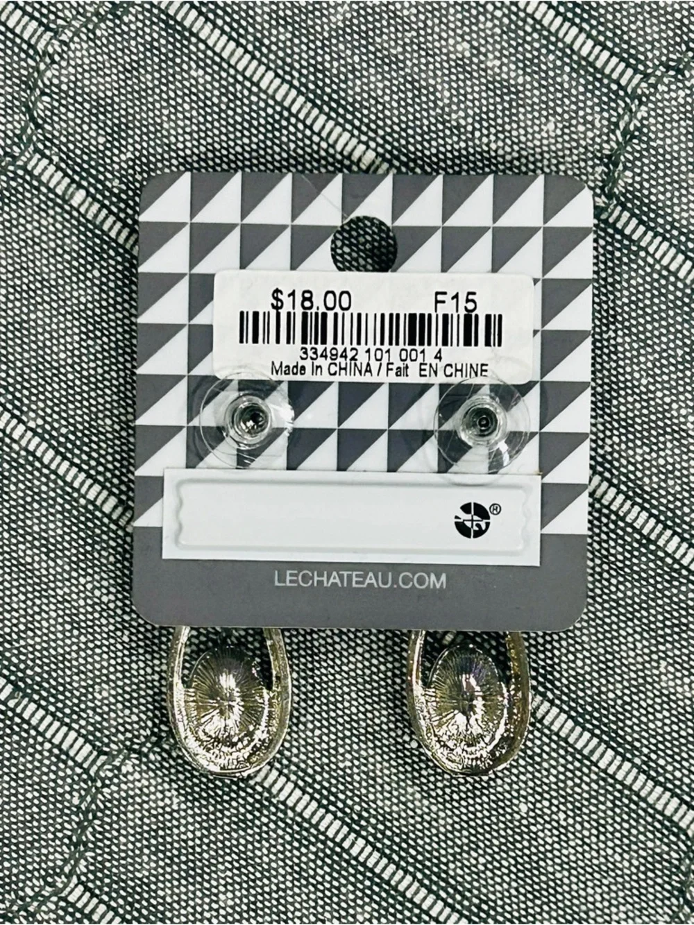 Le Chateau Silver-Tone Earrings with Black Crystals - Picture 2 of 2